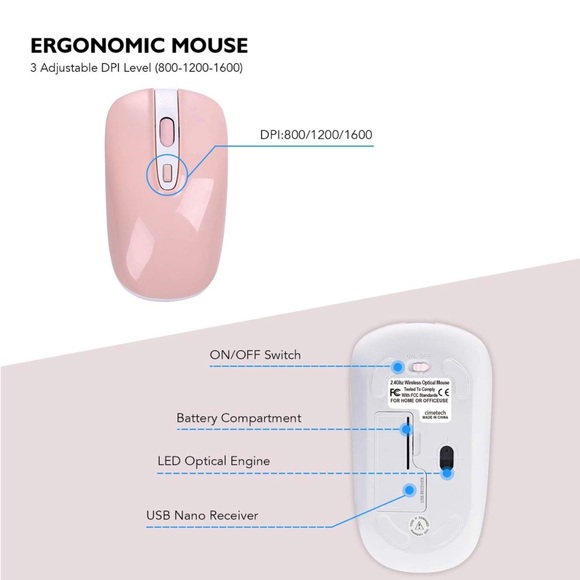 Blush Pink Mouse and Key board - Picture 7 of 8